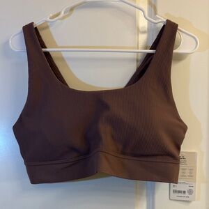 Athleta Ribbed Cocoa Sports Bra